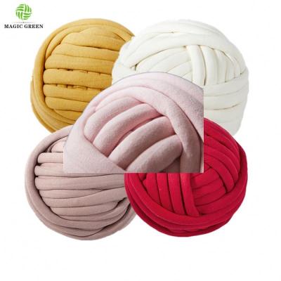 China Fancy Giant Wool Yarn 12 Colors Stock SEAMLESS COTTON D2-3cm Machine Washable 100% Hollow Fiber Filled Tube Braid For Hand Knitting Yarn for sale