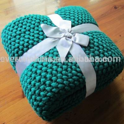 China PORTABLE hand made oversized 100%acrylic cocoon knit blanket, hand knit comforters for sale