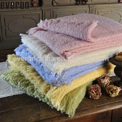 China PORTABLE Acrylic Chunky Mohair Woven Throws & Blankets for sale