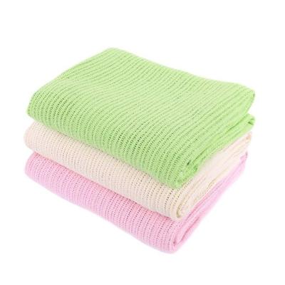 China Amazon Hot Sale PORTABLE 100% Cotton Pre Wash Star Hotel Premium Waffle Thermal Cellular Satin Binding Woven Adult Baby Dobby Blanket for sale