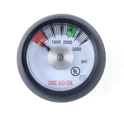 China Stainless Steel Case 1.25inch 1.5inch 3000PSI Internal Brass Tube Oxygen Pressure Gauge UL Listed Spiral Gauge for sale