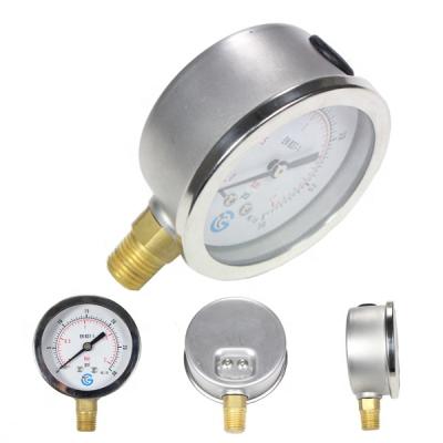 China Stainless steel or black steel case for option high quality stainless steel vertical natural gas pressure gauge for sale for sale