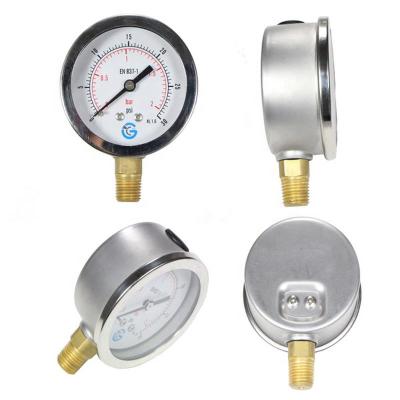 China Stainless Steel 2.5 Inch 60mm Dial Stainless Steel Bottom Type Gas Manometros for sale