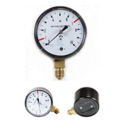 China 2.5 Inch Brass or Stainless Steel Parts Wet Case High Quality Black Steel Pressure Gauge with Low Pressure for sale