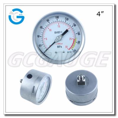 China All Stainless Steel Back Connection High Quality Pressure Gauge For 2000 Bar Liquids for sale