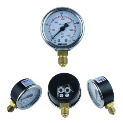 China High Quality Black Steel 2.5inch 400BAR Gas Pressure Gauge Gauge for sale