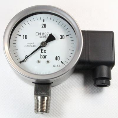 China High Quality Stainless Steel SS Explosion Proof Type High Pressure Electrical Contact Gauge With Alarm for sale