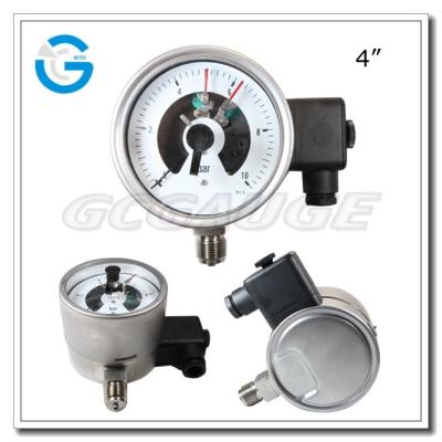 China High Quality Stainless Steel 4inch SS Explosion Proof Electrical Contact Pressure Gauge for sale