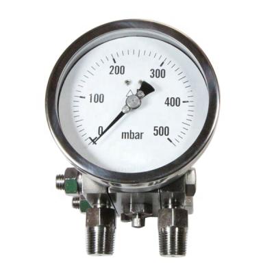 China All Stainless Steel High Quality 4 Inch Bellows Differential Pressure Gauge for sale