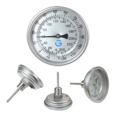 China All High Quality Crimped Ring Stainless Steel Industrial Back Inlet Thermometer for sale