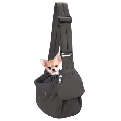 China Adjustable Padded Free Puppy Cat Carry Bag Hand Shoulder Strap Small Dog Pet Viable Sling Carrier With Drawstring Opening Zipper Pouch for sale