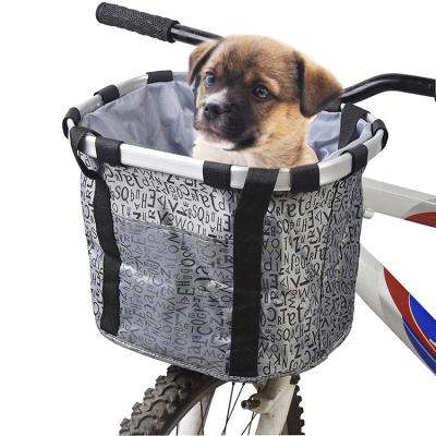 China Perfect Removable Front Bicycle Basket Puppy Dogs Carrier Detachable Bike Basket For Pet Cat Dog Carrier Easy Install Bike Quick Released for sale