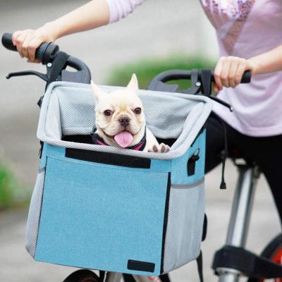 China Sustainable Pet Bike Carrier Bicycle Basket Bag Booster Backpack for Dogs and Cats with Large Pockets Side Strap, Comfortable and Padded for sale