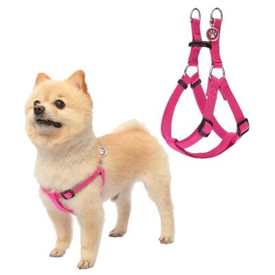 China Personalized No Pull Dog Harness Soft Adjustable Basic Nylon Step In Puppy Vest Outdoor Walk With ID Tag for sale