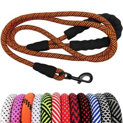 China Custom Heavy Duty Rope Dog Leash, 6FT Nylon Pet Leash, Soft Padded Thick Handle Lead Leash for Small Medium Large Dogs Puppy for sale