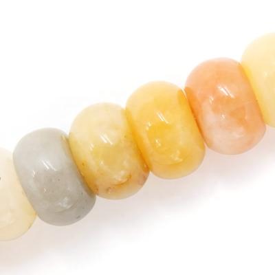 China DIY Jewelry Making Wholesale Natural Yellow Jade Loose Stone Roundel Beads For Jewelry Making for sale