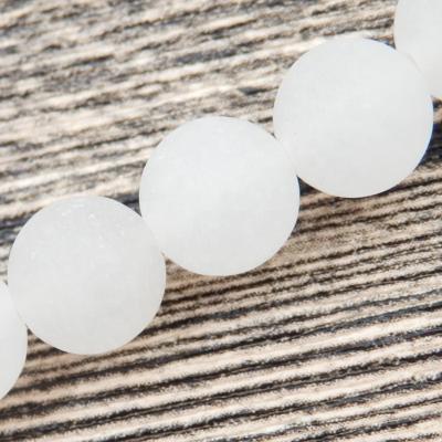 China DIY Jewelry Making Wholesale Natural Matte White Jade Loose Stone Beads For Jewelry Making for sale