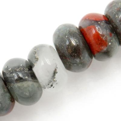 China DIY Jewelry Making Wholesale Natural African Bloodstone Loose Roundel Stone Beads For Jewelry Making for sale