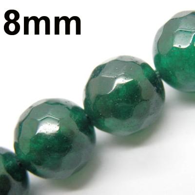 China DIY Jewelry Making Faceted Dyed Jade Beads, Round 8mm for sale