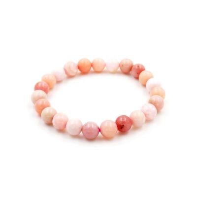 China Classic Wholesale Natural Handmade Precious Pink Opal Beaded Bracelet For Ladies Jewelry Accessories for sale