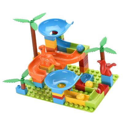 China DIY Toy Marble Race Run Maze Building Block Rolling Ball Funnel Track Slide Bricks Building Set For Children for sale