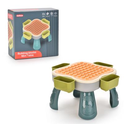 China Cement Plastic Kids Game Mini Block Desk Toy Baby Activity Building Block Table Early Learning Educational Toy for sale