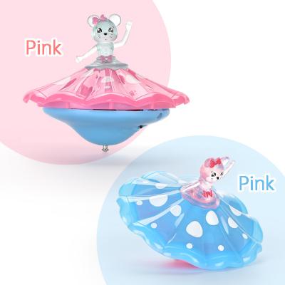 China Plastic New Style Spinning Electric Top Lights And Music Win Win Mouse Children Cartoon Flash Gyro Compass Toy for sale