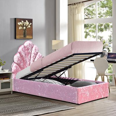 China Gas Lift Up Storage Platform Bed Frame Upholstered Full Size Beds with Under Bed Storage for sale