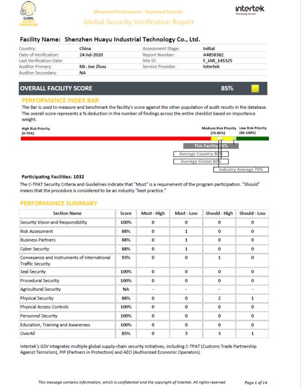 GSV - Shenzhen Huayu Industrial Technology Co., Ltd.