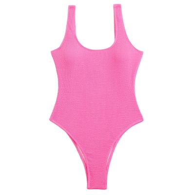 China Windproof OEM Colorful New Design One-piece Solid color Women Girl lady Swimwear Swimsuit Beachwear for sale