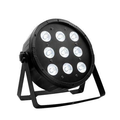 China Easy installation high grade led stage light 9pcs 10w plastic rgbw led flat par for sale