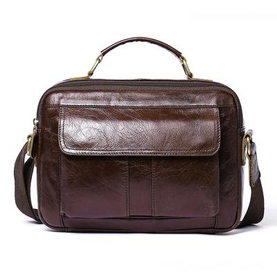 China High quality genuine leather men's bag brand business men's shoulder handbag fashion casual men's computer briefcase for sale