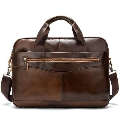 China High Quality Genuine Leather Men's Business Shoulder Briefcase for sale