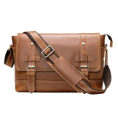 China 2020 New Men's Business Briefcase High Quality Leather Vintage Leather Simple Handbag Men's Horse Travel Messenger Bag for sale