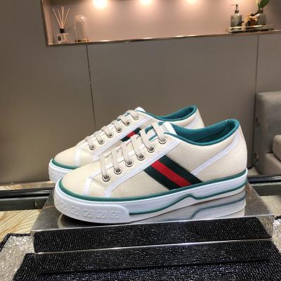 China Wholesale Fashion Trend Best Quality Retro Style Stripe With Letter Mens Brand Designer Sneaker Embroidered Women Designer Luxury Shoes for sale