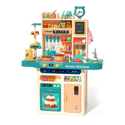 China Hot Selling Plastic Kids Cute Stone Pretend Game Toy 93 Pcs ABS Plastic Simulation Funny Kitchen Cooking Game Toy for sale