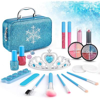 China Non-Toxic Makeup Kit Princess Real Toddlers Tool Girl Cosmetics Beauty Makeup Other Pretend Play Toy Kids Make UP Set With Crown 21.5*8.2*15.5cm for sale