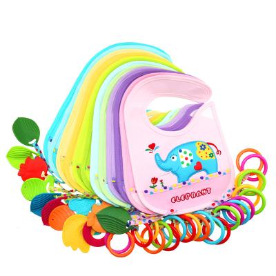 China New Fashion Sustainable Baby Drool Bibs and Teething Toys Made with Super Silicone Absorbent and Soft Unisex Newborn Bibs for sale