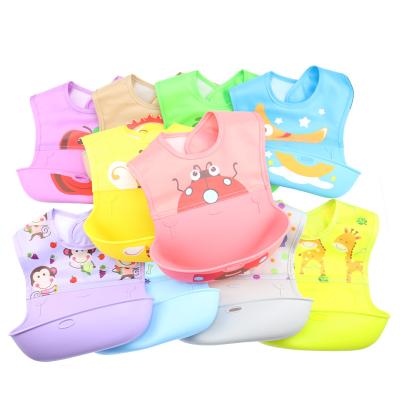 China Food Grade Printing 32.5*21cm BPA Free Convenient Unique Baby Silicone Feeding Bibs Waterproof Toddler Bib For Baby for sale