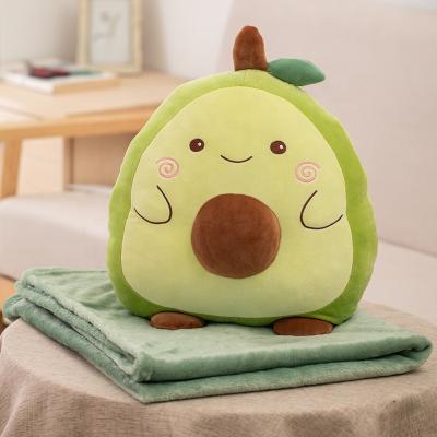 China Plush All Natural Organic Wholesale Promotion Cute Cartoon Shape Pillow Cover 2 In 1 Avocado Pillow Custom Stuffed Covering And Plush for sale