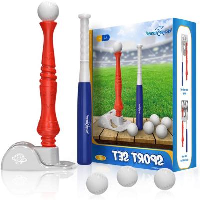 China Eagle Stone Outdoor Interactive 6 Ball Included Height Adjustable Kids 2 Outdoors In 1 Baseball Bat With Pop Tee 28*17*36CM for sale