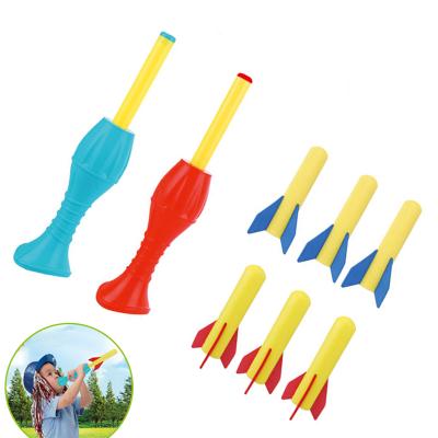 China Amazon Hot Selling Funny Safe Foam Double Competition Kids Outdoor Sports Blast Rockets Shooting Toy 27.5*9*11.5cm for sale