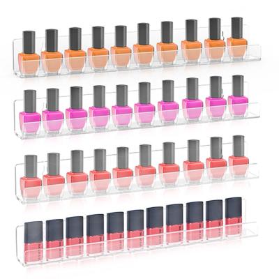 China Nail Polish Deployment For Organizer Cosmetic Stand Wall Nail Salon Shop Nail Polish Holder Shelf Hanging Acrylic Nail Polish Display Rack for sale