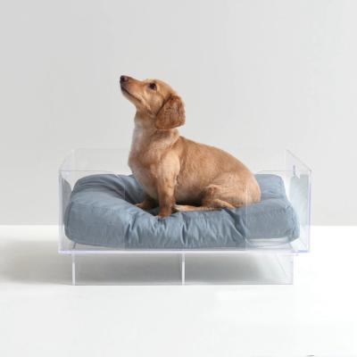 China Sustainable Customized Clear Acrylic Dog Pet Bed With Handle for sale