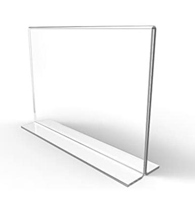 China Deploying High Quality Retail Acrylic T Sign T Shape 8.5x11 Slanted Sign Holder for sale