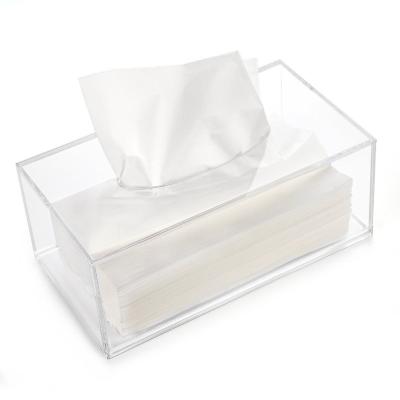 China Minimalist Cheap Plastic Clear Acrylic Paper Holders Car Holder Dispenser Napkin Container Tissue Box for sale