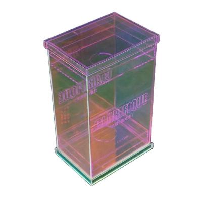 China Hot Selling Good Storage Acrylic Logo Engraved Colorful Beauty Box Makeup Organizer for sale