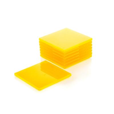 China SaleLucite Viable Hot Neon Yellow Acrylic Disc Coaster Fluorescent Yellow Square Coaster for sale