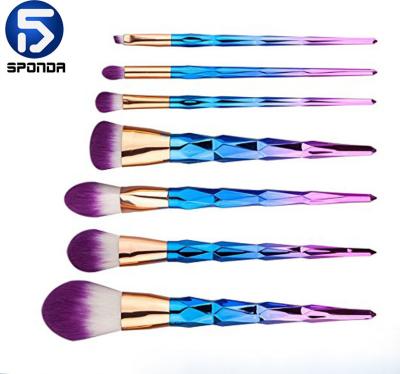 China Angular Blush Rainbow Hair Glitter Luxury Makeup Brushes 7/10/12/20 PCS Per Set Unique Makeup Brushes Set for sale