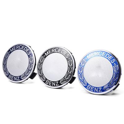 China Car Wheel Rim Center Caps 75mm Wheel Hub Center Caps 75mm Black Blue Silvery Logo With Low Hood Badge for sale